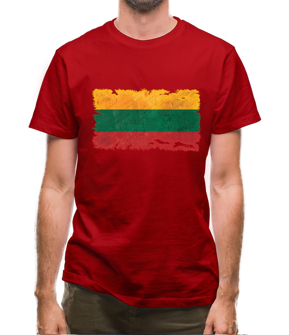 Lithuania Grunge Style Flag Mens T-Shirt Lithuania Grunge Style Flag Mens T-Shirt