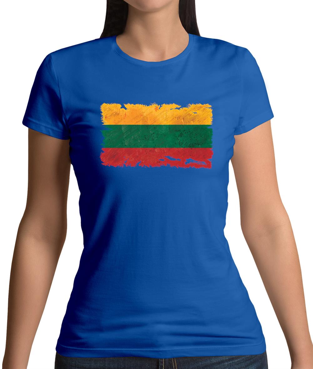 Lithuania Grunge Style Flag Womens T-Shirt Lithuania Grunge Style Flag Womens T-Shirt
