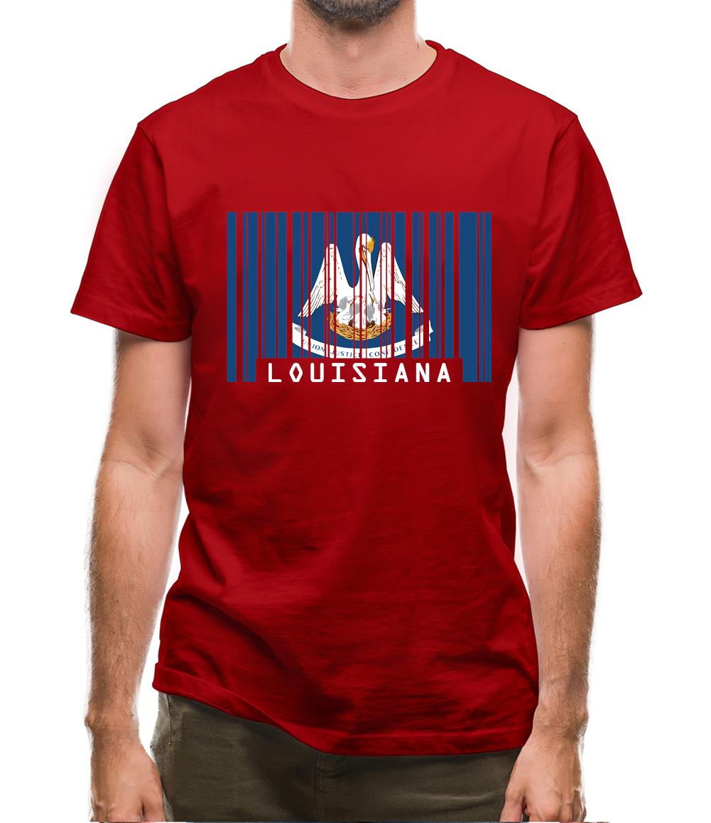 Louisiana Barcode Style Flag Mens T-Shirt Louisiana Barcode Style Flag Mens T-Shirt