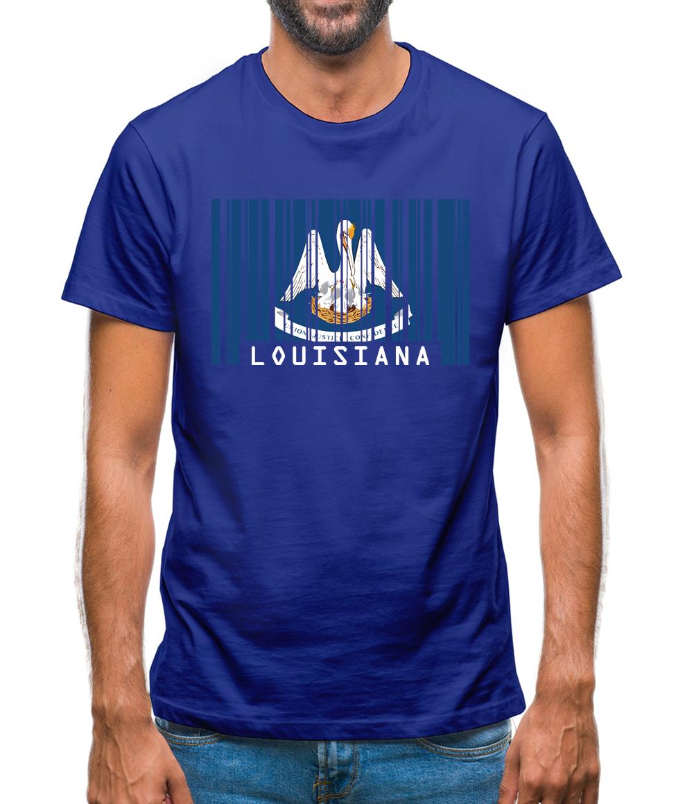 Louisiana Barcode Style Flag Mens T-Shirt Louisiana Barcode Style Flag Mens T-Shirt