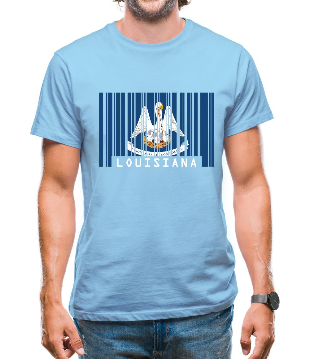 Louisiana Barcode Style Flag Mens T-Shirt Louisiana Barcode Style Flag Mens T-Shirt