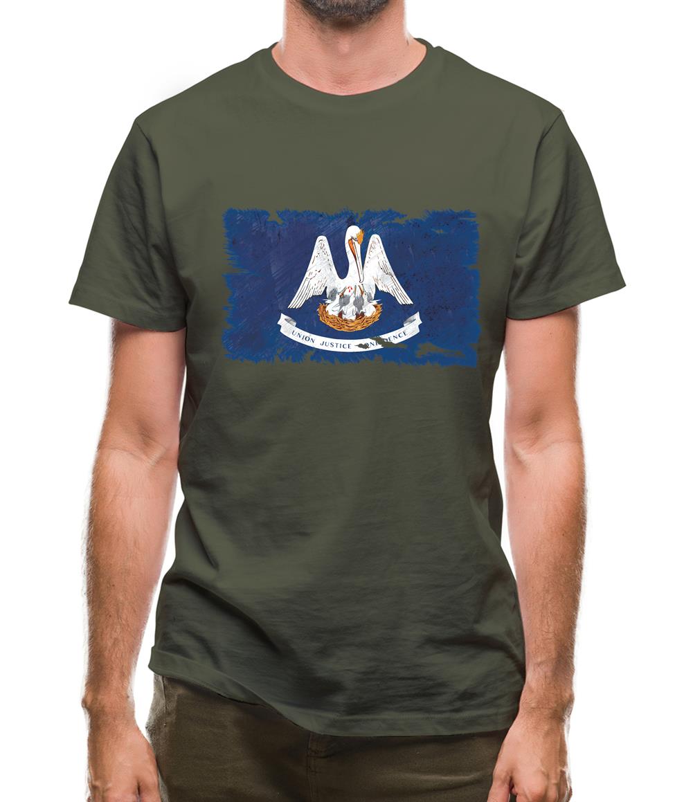 Louisiana Grunge Style Flag Mens T-Shirt Louisiana Grunge Style Flag Mens T-Shirt