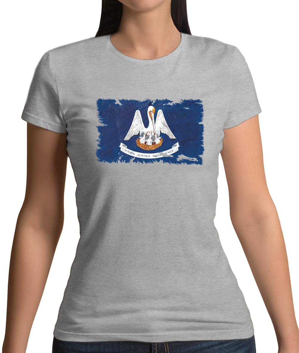 Louisiana Grunge Style Flag Womens T-Shirt Louisiana Grunge Style Flag Womens T-Shirt