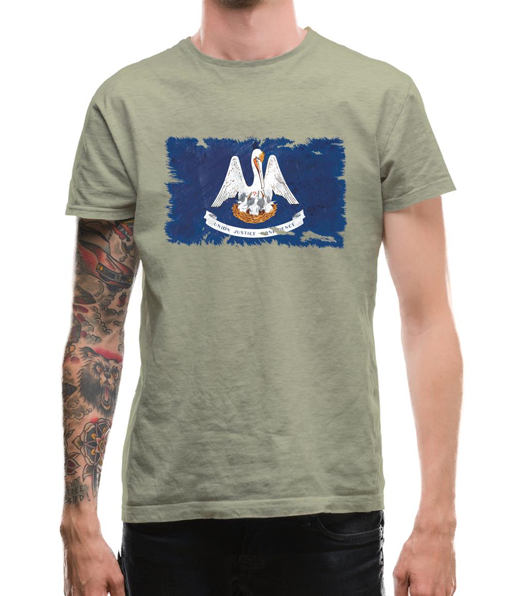 Louisiana Grunge Style Flag Mens T-Shirt Louisiana Grunge Style Flag Mens T-Shirt