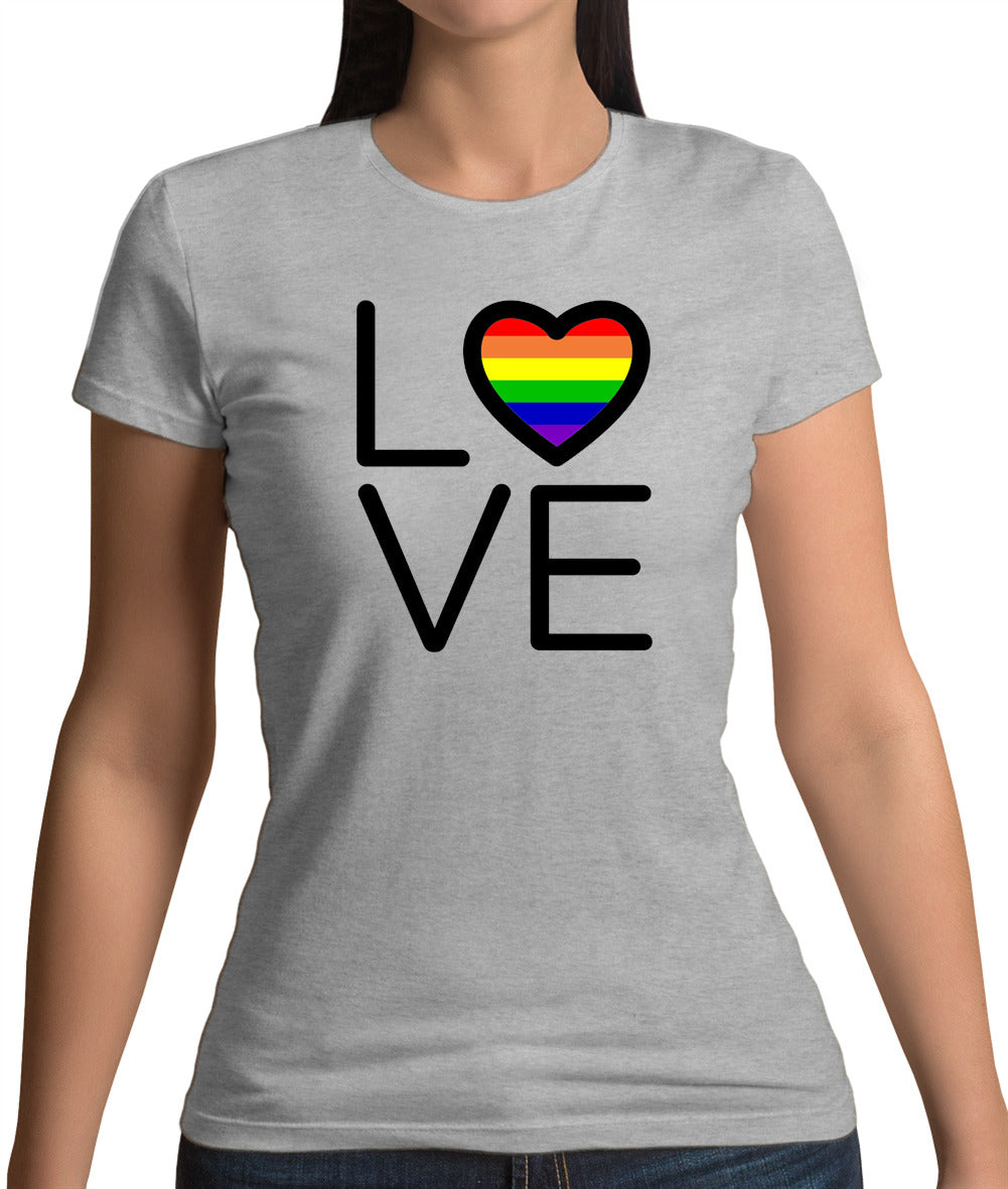 Love-Pride Flag Womens T-Shirt Love-Pride Flag Womens T-Shirt