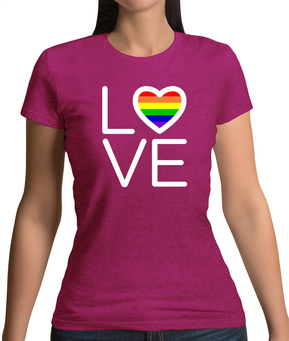Love-Pride Flag Womens T-Shirt Love-Pride Flag Womens T-Shirt