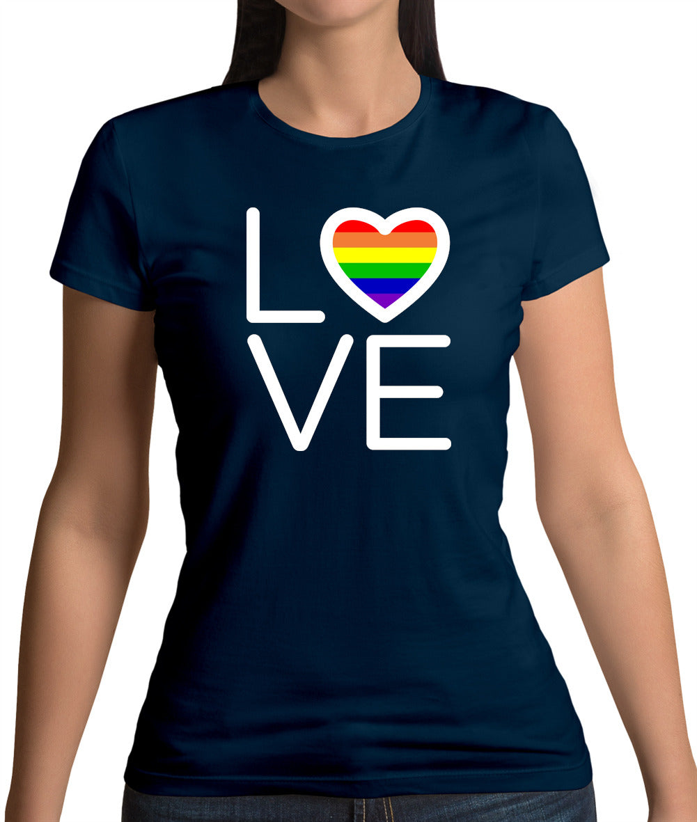 Love-Pride Flag Womens T-Shirt Love-Pride Flag Womens T-Shirt