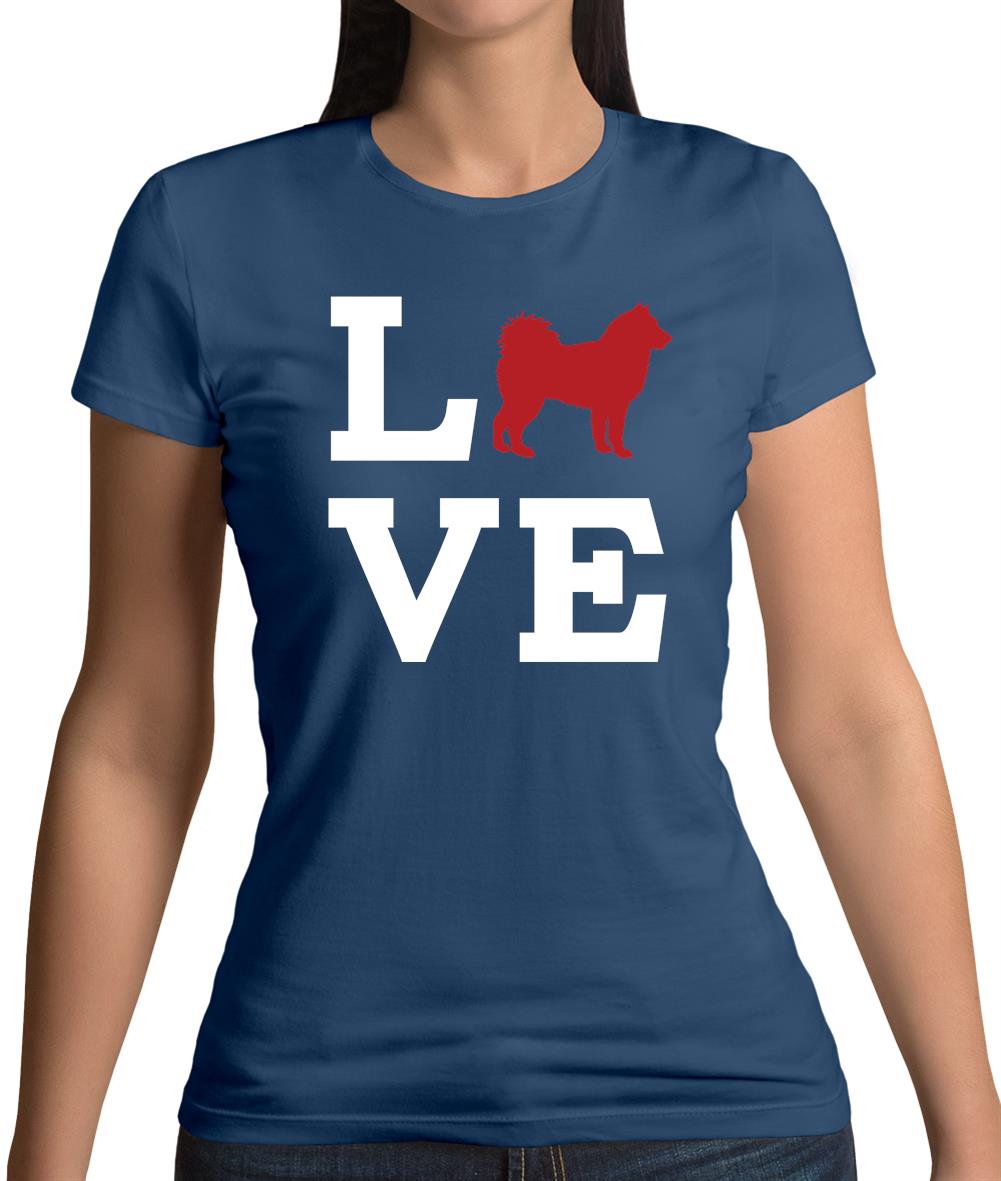Love Alaskan Malamute Dog Silhouette Womens T-Shirt Love Alaskan Malamute Dog Silhouette Womens T-Shirt