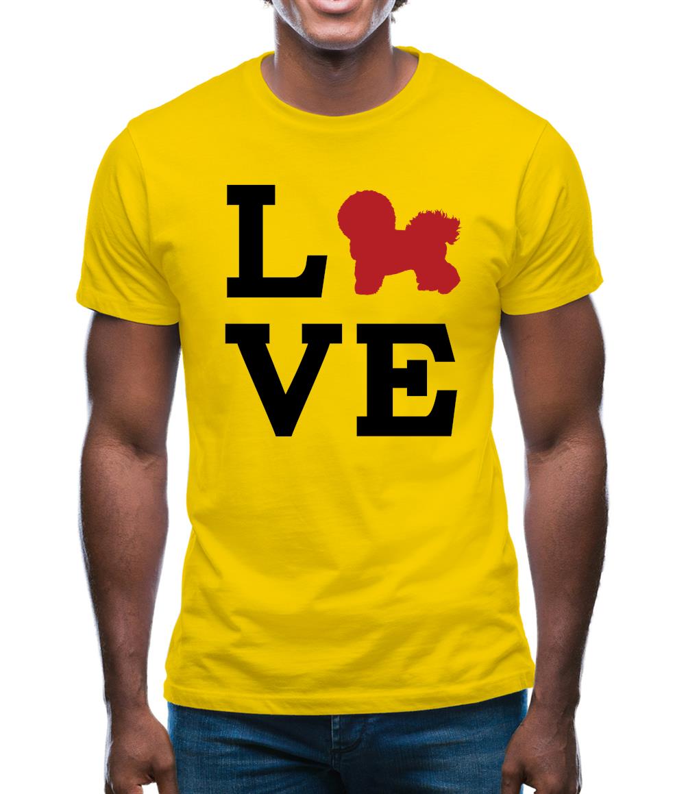 Love Bichons Frise Dog Silhouette Mens T-Shirt Love Bichons Frise Dog Silhouette Mens T-Shirt