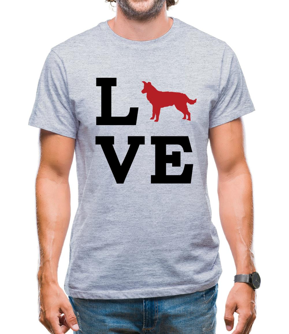 Love Border Collie Dog Silhouette Mens T-Shirt Love Border Collie Dog Silhouette Mens T-Shirt