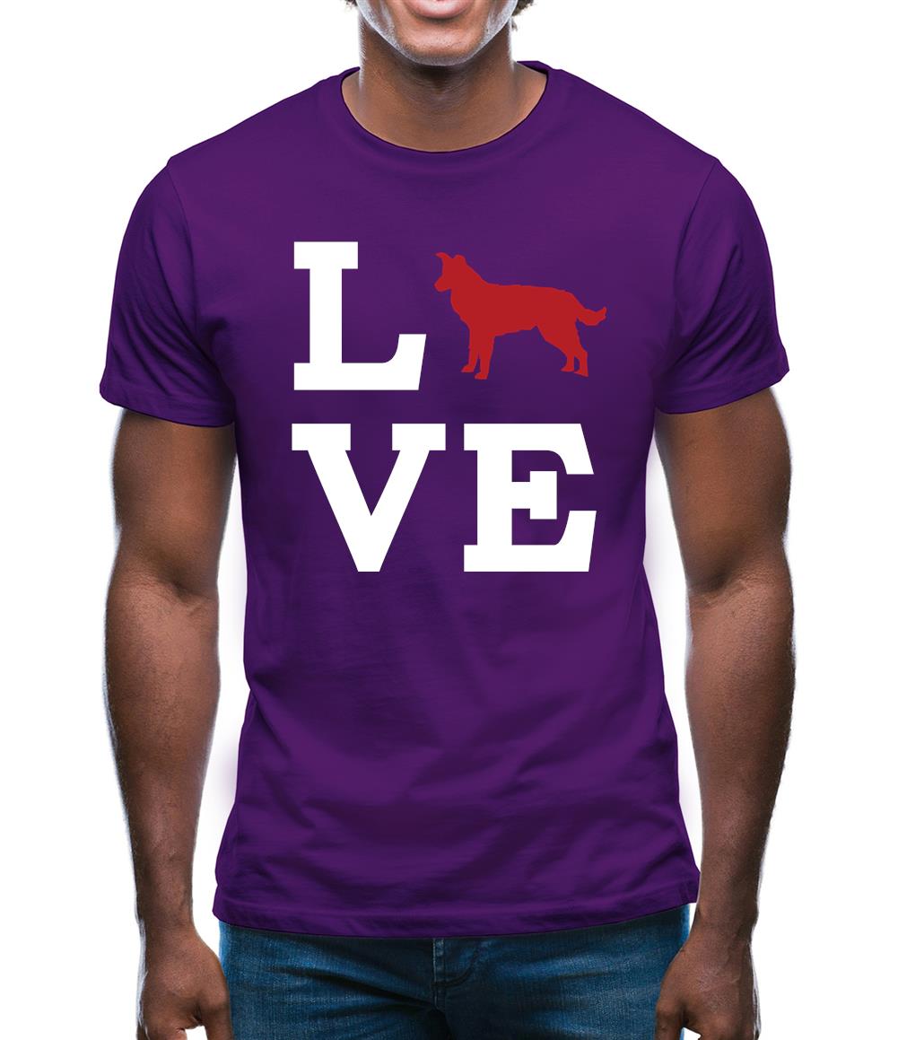 Love Border Collie Dog Silhouette Mens T-Shirt Love Border Collie Dog Silhouette Mens T-Shirt