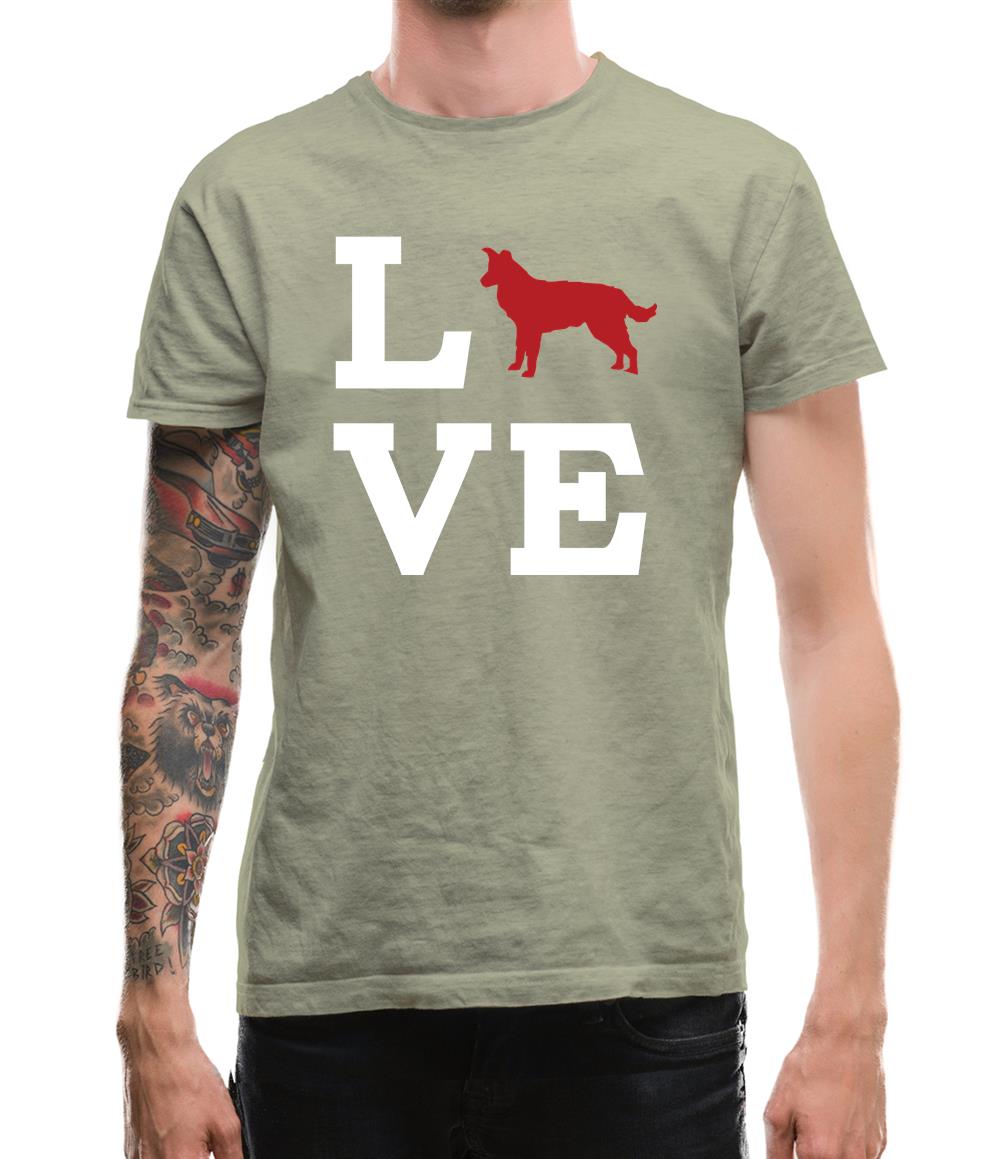 Love Border Collie Dog Silhouette Mens T-Shirt Love Border Collie Dog Silhouette Mens T-Shirt