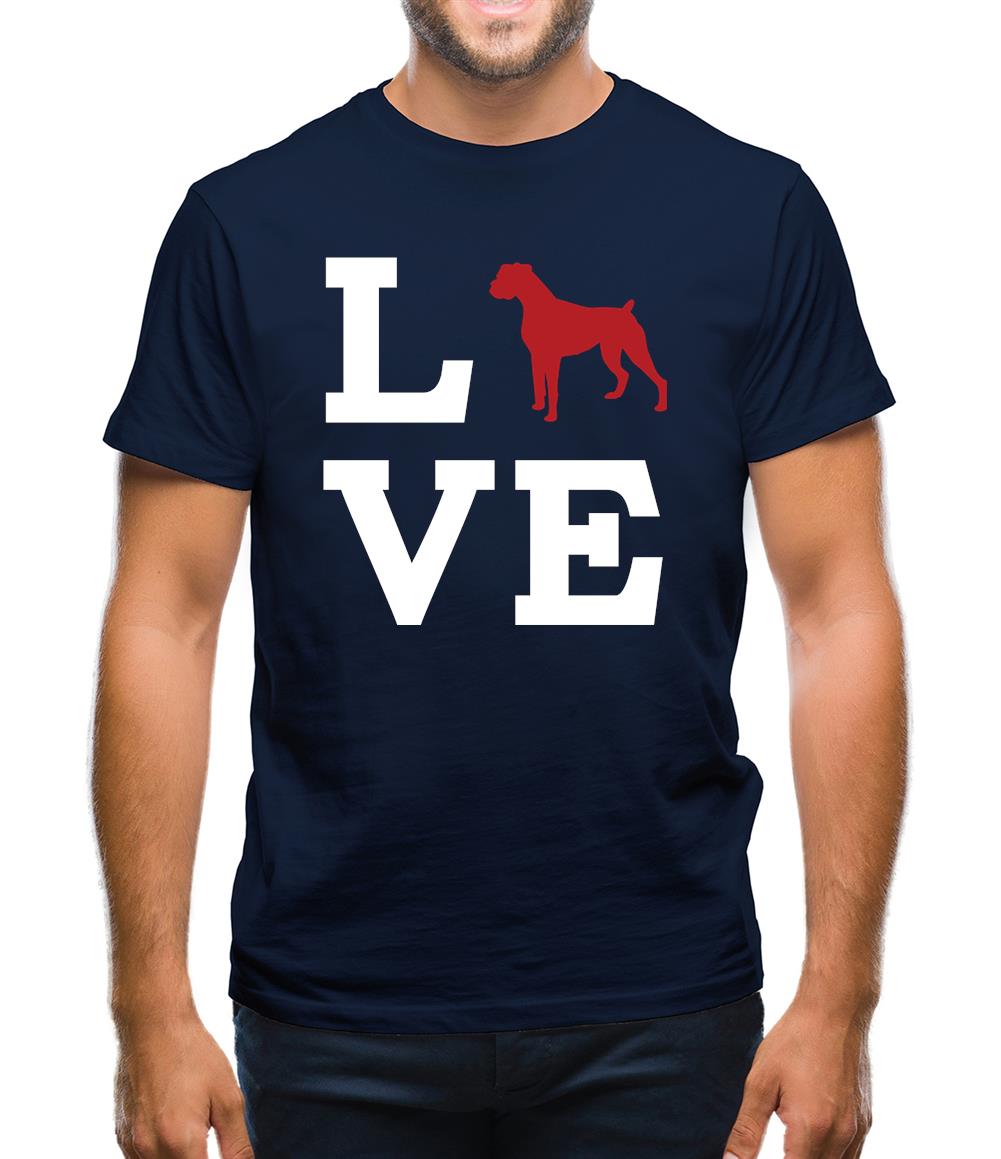 Love Boxer Dog Silhouette Mens T-Shirt Love Boxer Dog Silhouette Mens T-Shirt