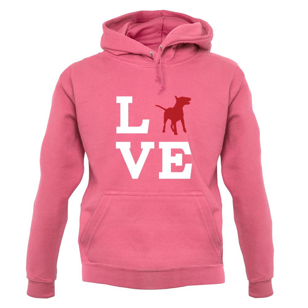 Love Bull Terrier Dog Silhouette unisex hoodie Love Bull Terrier Dog Silhouette unisex hoodie
