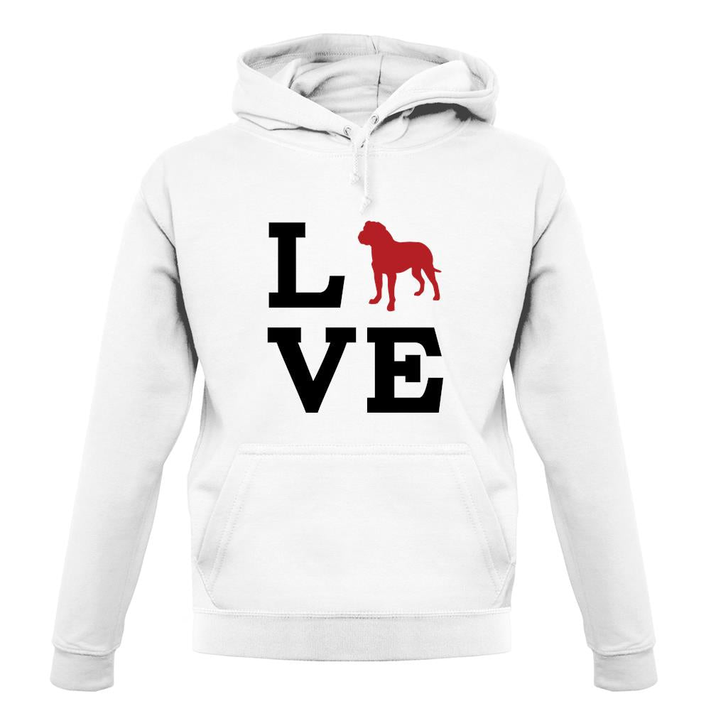Love Bullmastiff Dog Silhouette unisex hoodie Love Bullmastiff Dog Silhouette unisex hoodie