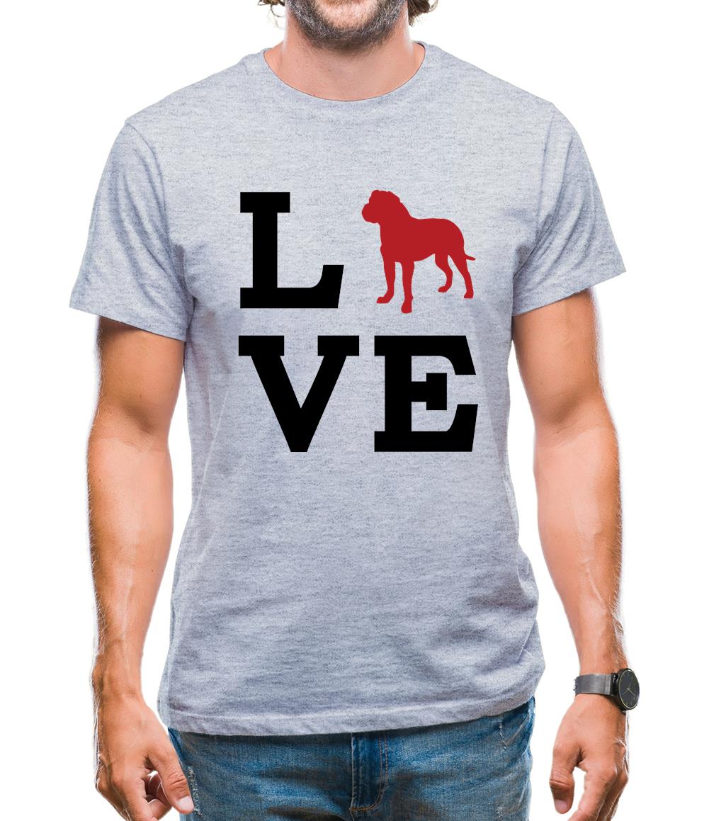 Love Bullmastiff Dog Silhouette Mens T-Shirt Love Bullmastiff Dog Silhouette Mens T-Shirt