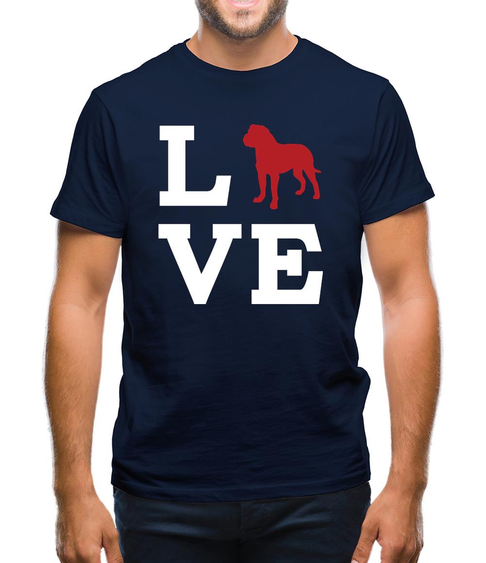 Love Bullmastiff Dog Silhouette Mens T-Shirt Love Bullmastiff Dog Silhouette Mens T-Shirt
