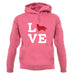 Love Cavalier Dog Silhouette unisex hoodie