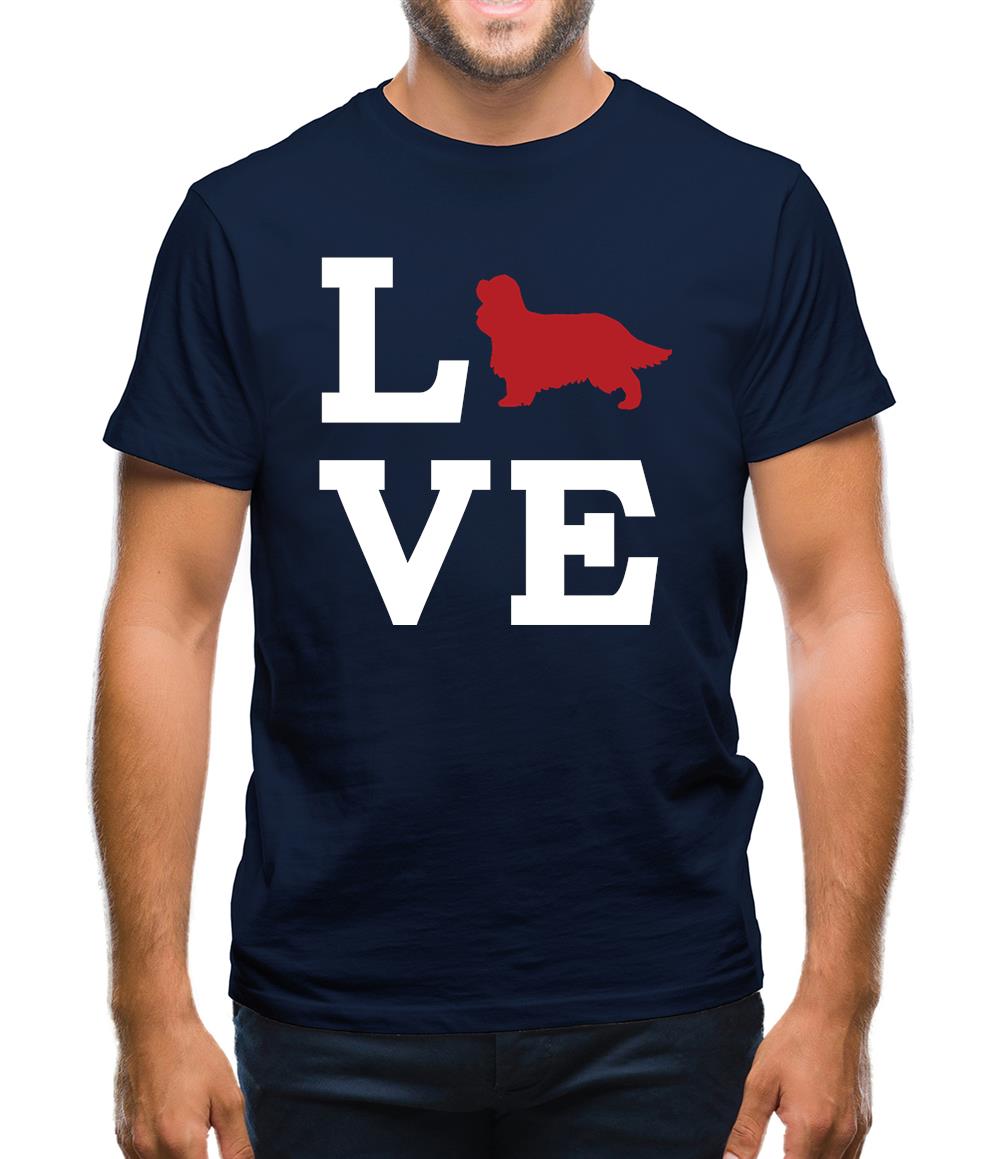 Love Cavalier Dog Silhouette Mens T-Shirt Love Cavalier Dog Silhouette Mens T-Shirt