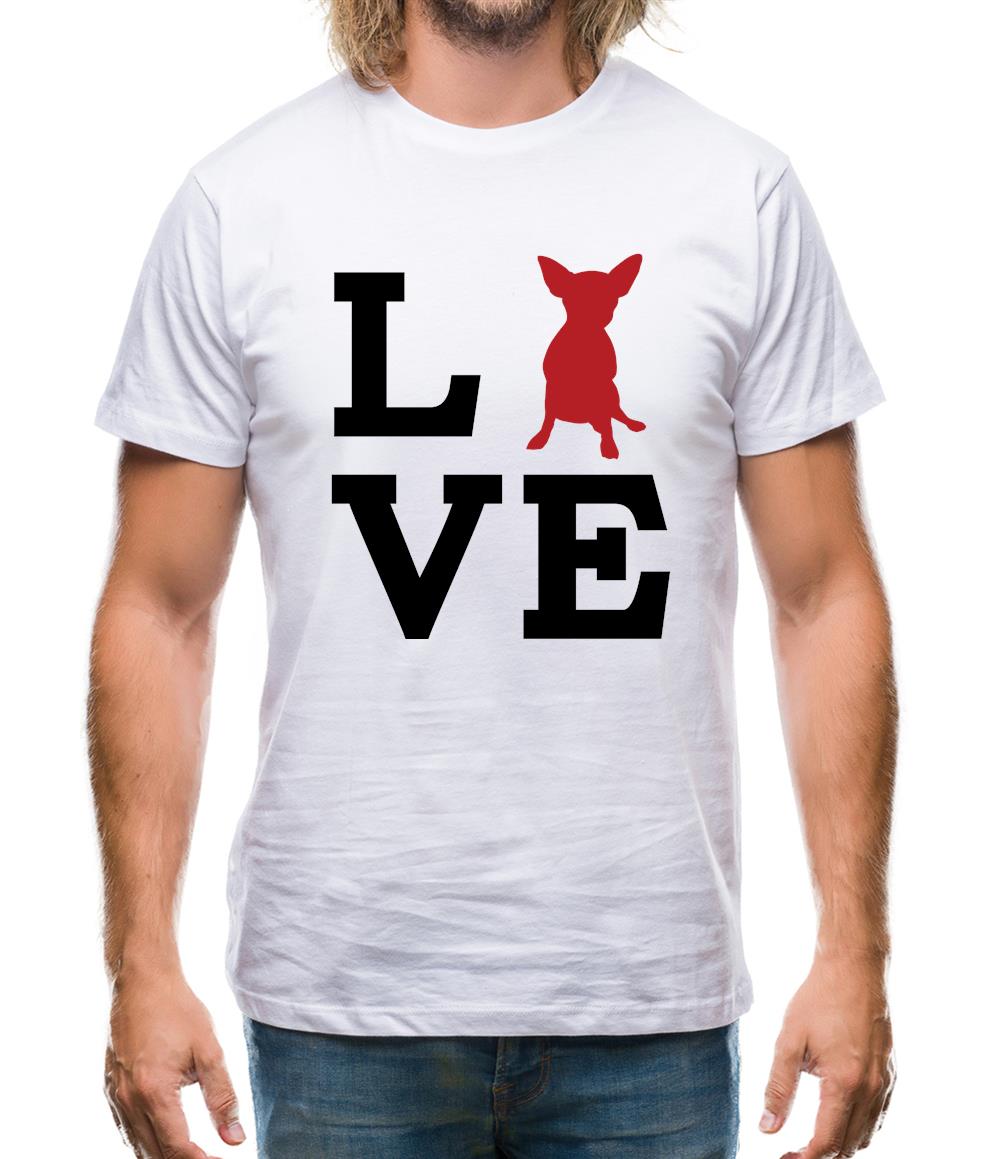 Love Chihuahua Dog Silhouette Mens T-Shirt Love Chihuahua Dog Silhouette Mens T-Shirt