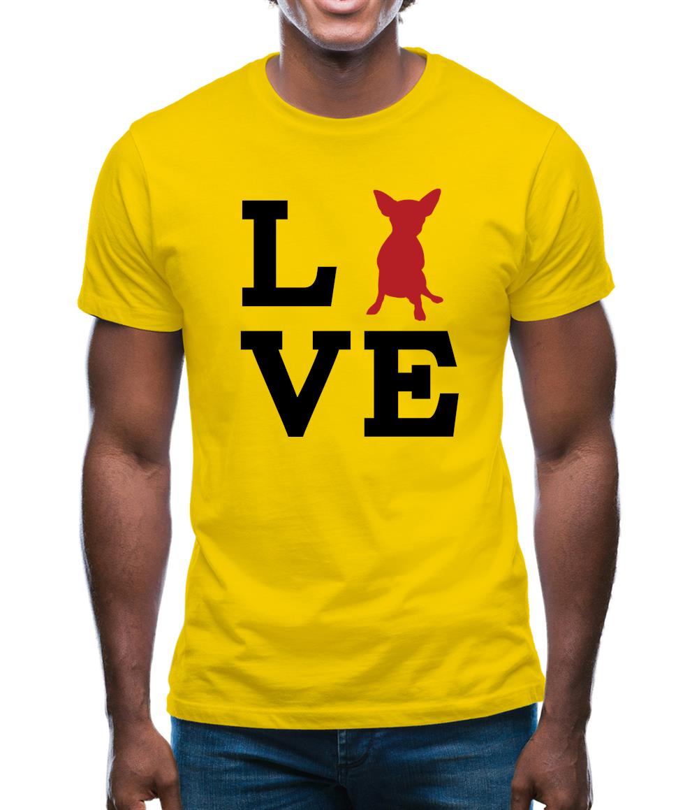 Love Chihuahua Dog Silhouette Mens T-Shirt Love Chihuahua Dog Silhouette Mens T-Shirt