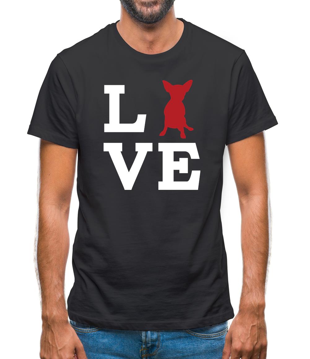 Love Chihuahua Dog Silhouette Mens T-Shirt Love Chihuahua Dog Silhouette Mens T-Shirt