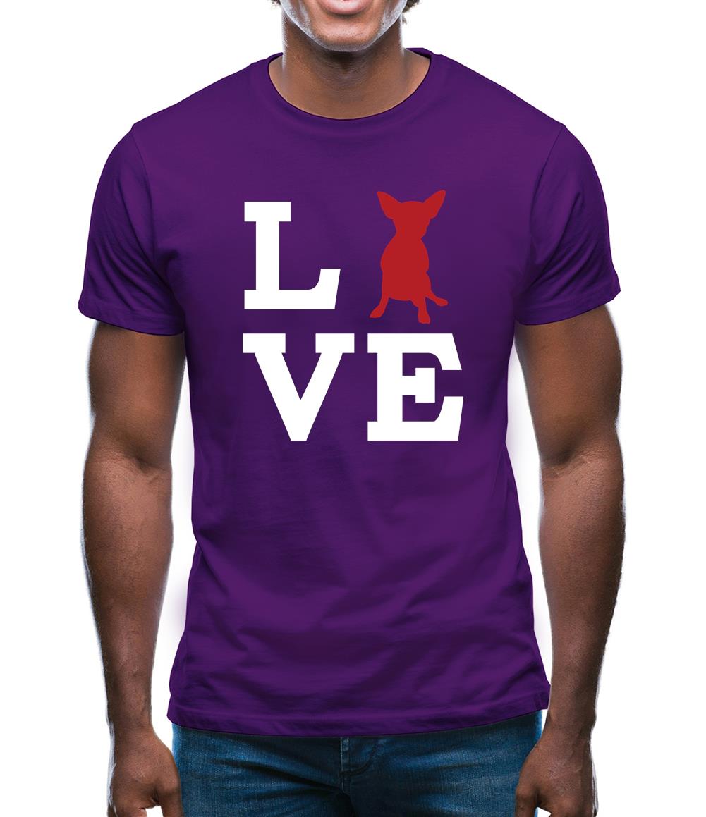 Love Chihuahua Dog Silhouette Mens T-Shirt Love Chihuahua Dog Silhouette Mens T-Shirt