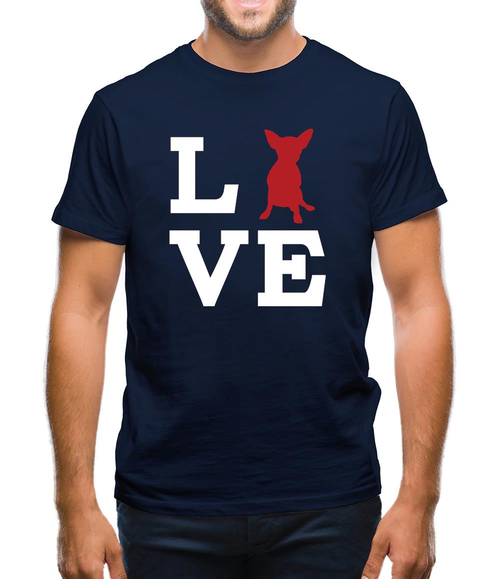 Love Chihuahua Dog Silhouette Mens T-Shirt Love Chihuahua Dog Silhouette Mens T-Shirt