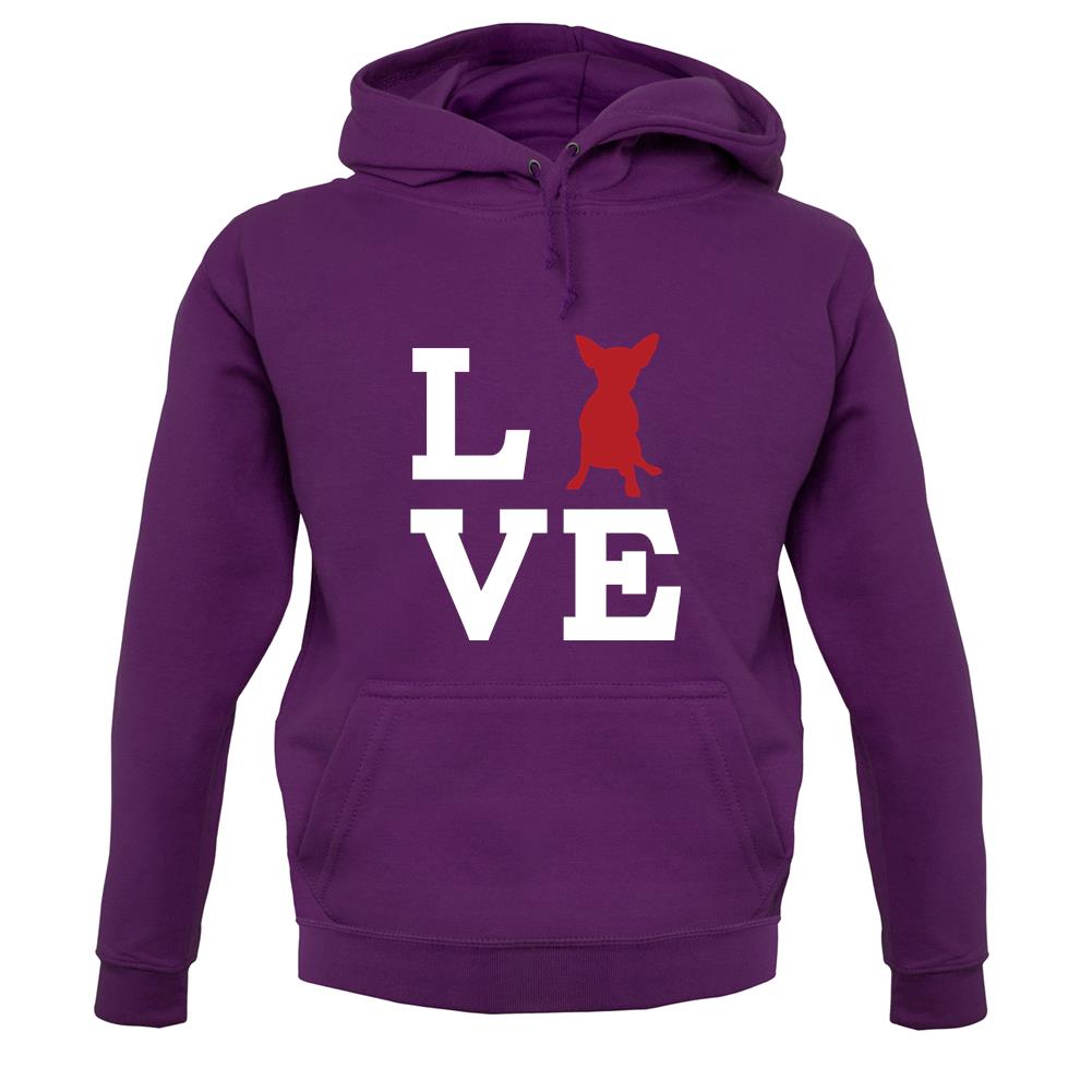 Love Chihuahua Dog Silhouette unisex hoodie Love Chihuahua Dog Silhouette unisex hoodie