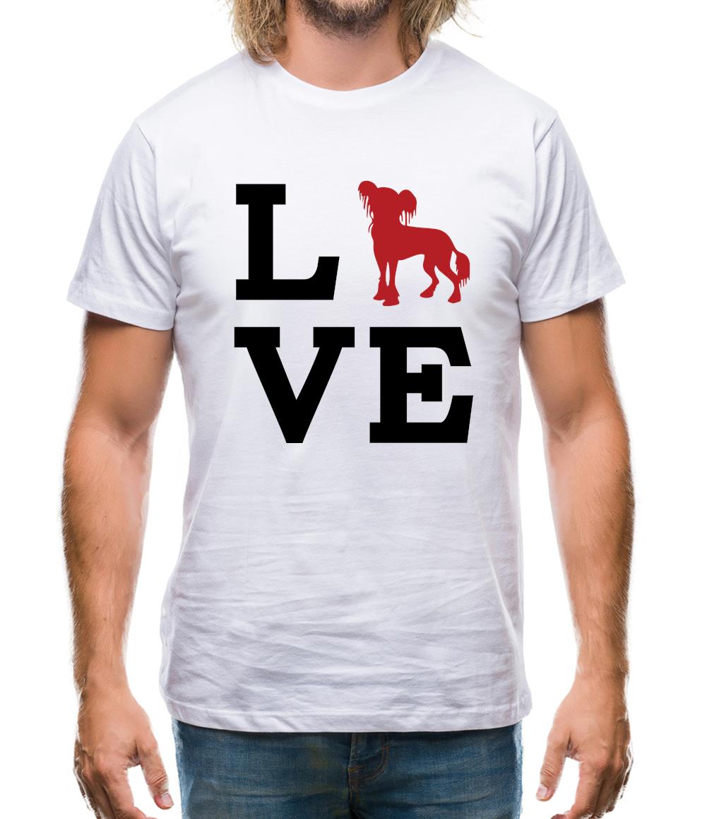 Love Chinese Crested Dog Dog Silhouette Mens T-Shirt Love Chinese Crested Dog Dog Silhouette Mens T-Shirt