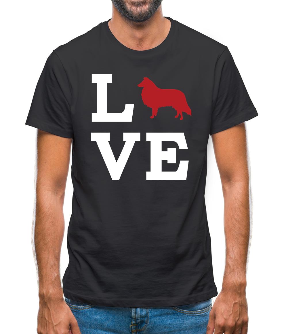 Love Collie Dog Silhouette Mens T-Shirt Love Collie Dog Silhouette Mens T-Shirt