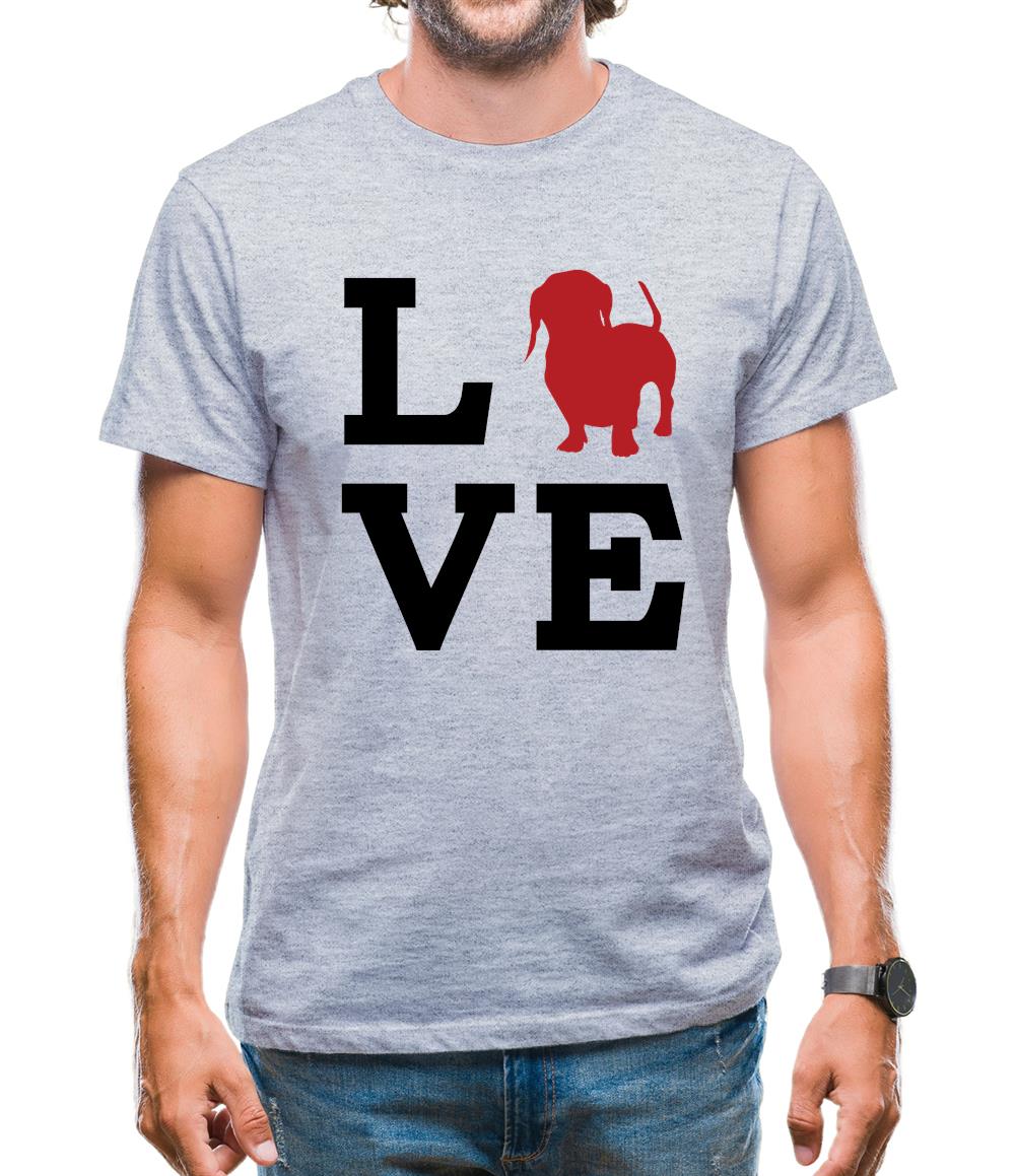Love Dachshund Dog Silhouette Mens T-Shirt Love Dachshund Dog Silhouette Mens T-Shirt