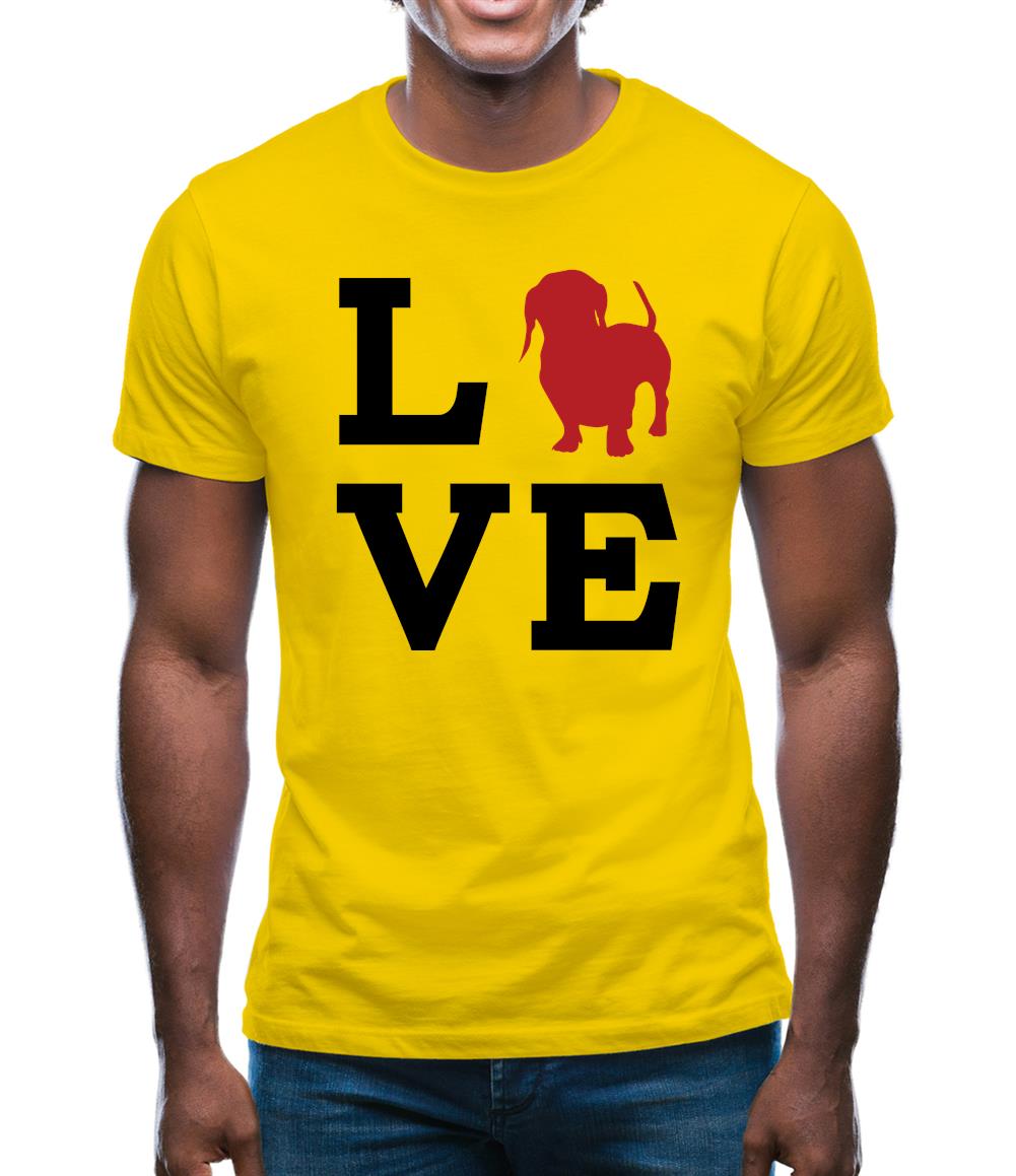 Love Dachshund Dog Silhouette Mens T-Shirt Love Dachshund Dog Silhouette Mens T-Shirt