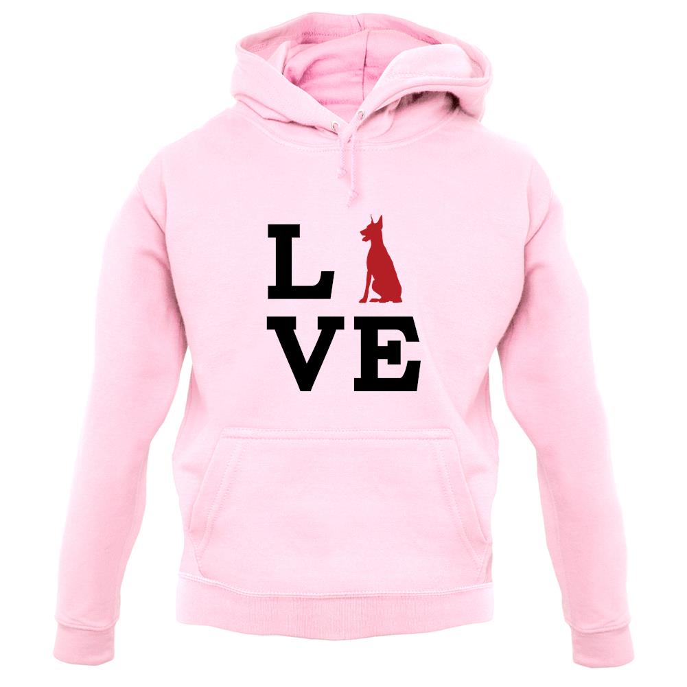 Love Doberman Dog Silhouette unisex hoodie Love Doberman Dog Silhouette unisex hoodie