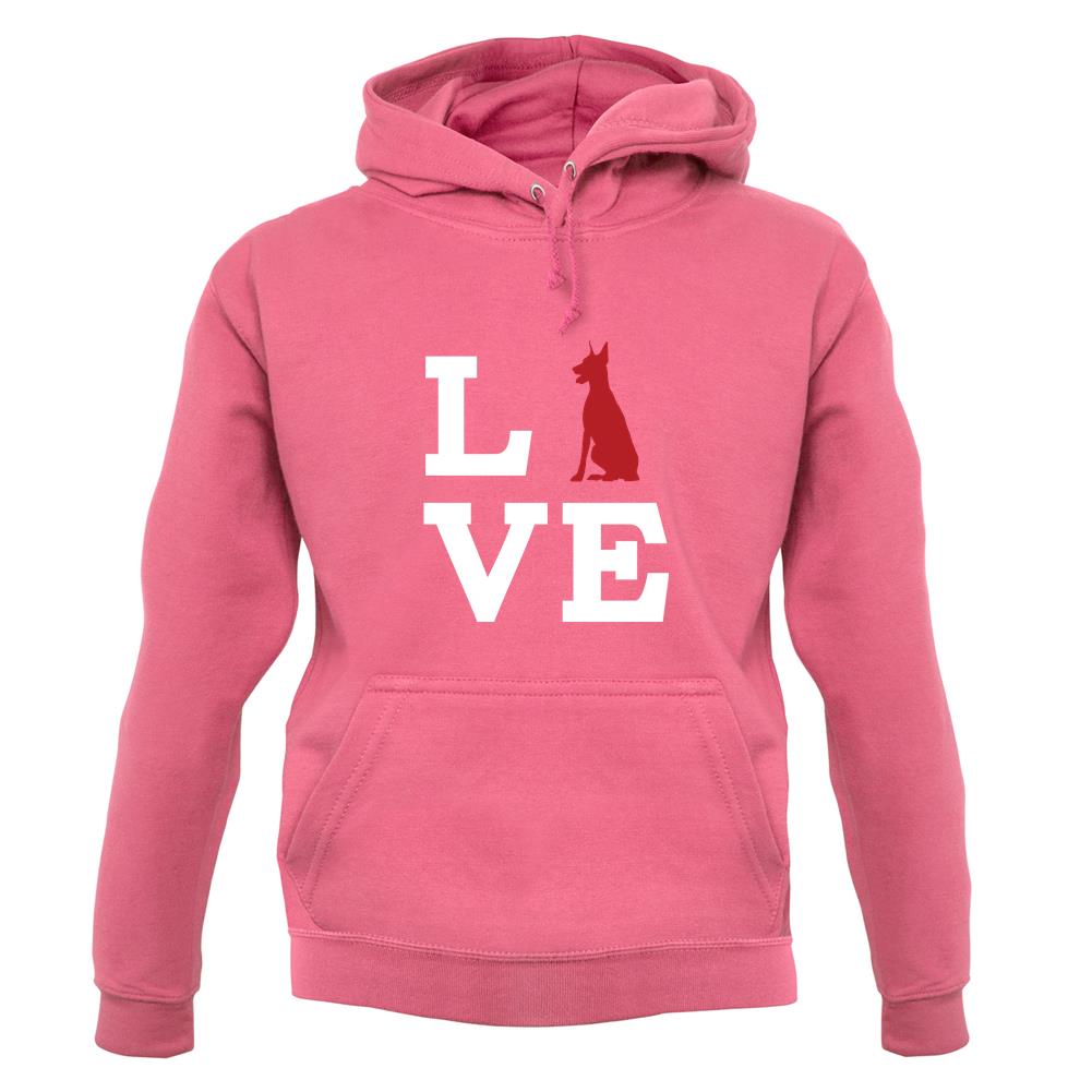 Love Doberman Dog Silhouette unisex hoodie Love Doberman Dog Silhouette unisex hoodie