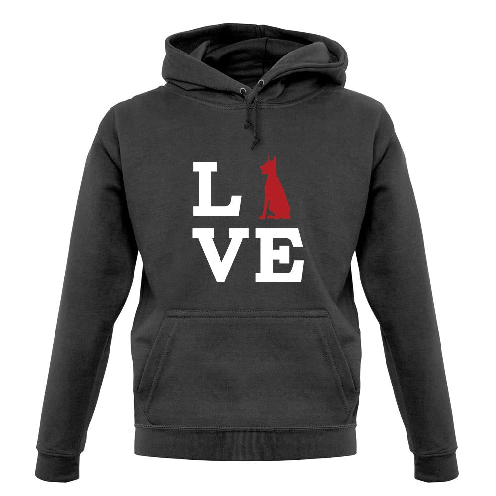 Love Doberman Dog Silhouette unisex hoodie Love Doberman Dog Silhouette unisex hoodie