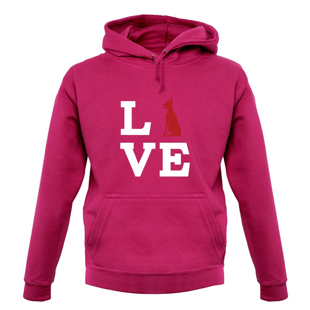 Love Doberman Dog Silhouette unisex hoodie Love Doberman Dog Silhouette unisex hoodie