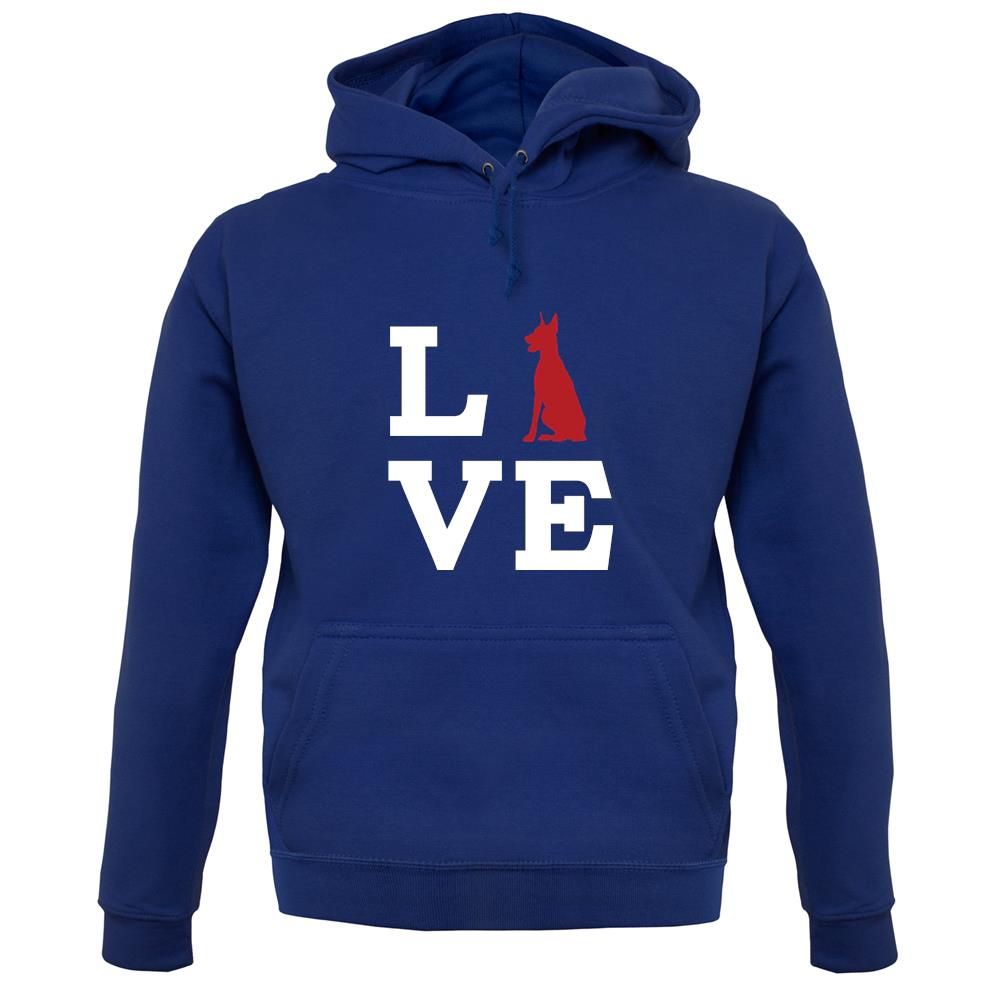 Love Doberman Dog Silhouette unisex hoodie Love Doberman Dog Silhouette unisex hoodie