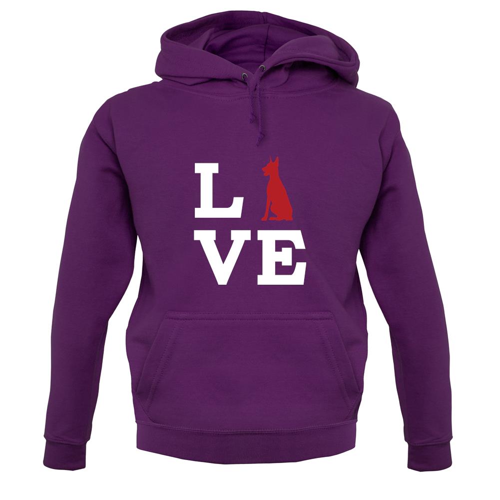 Love Doberman Dog Silhouette unisex hoodie Love Doberman Dog Silhouette unisex hoodie
