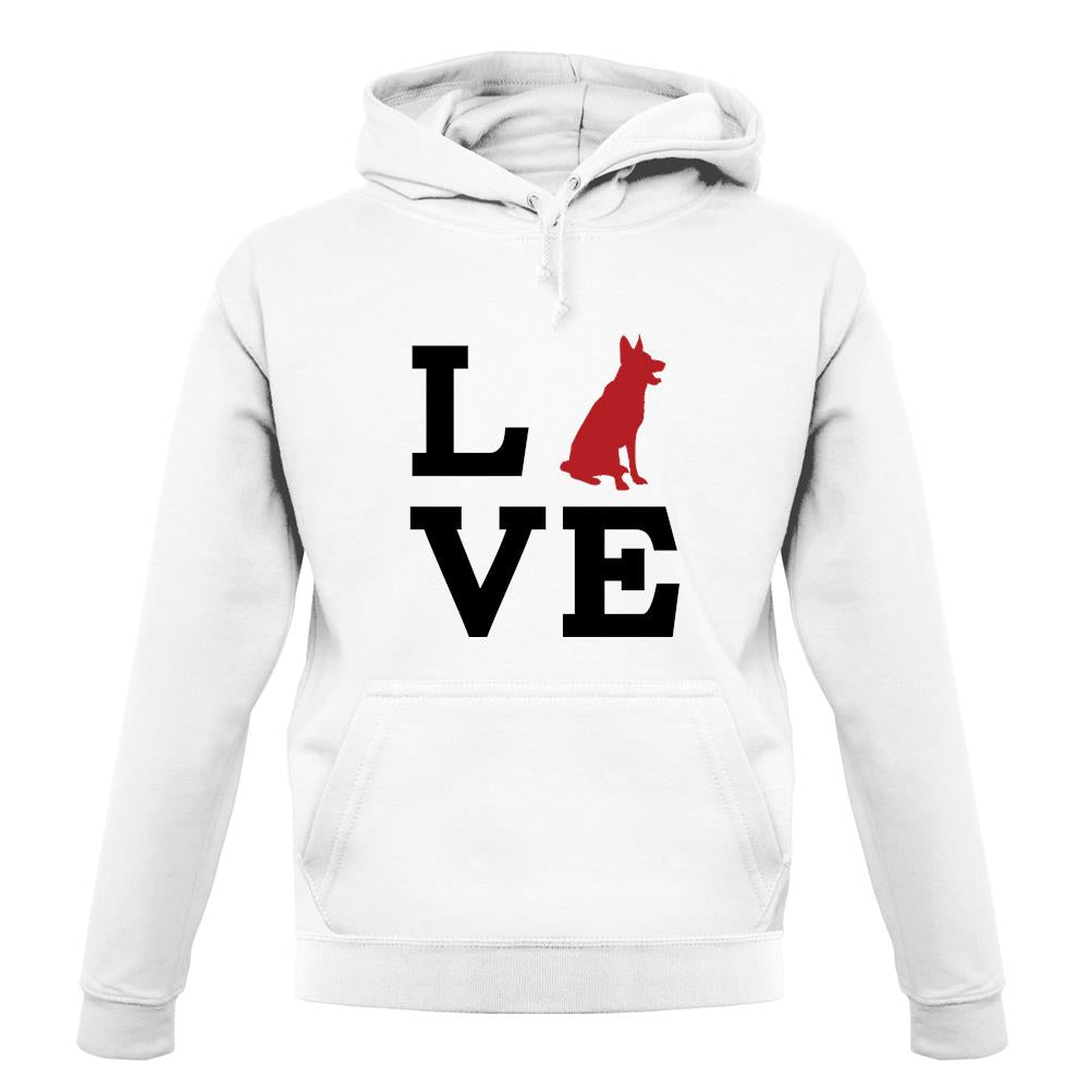 Love German Shepherd Dog Silhouette unisex hoodie Love German Shepherd Dog Silhouette unisex hoodie