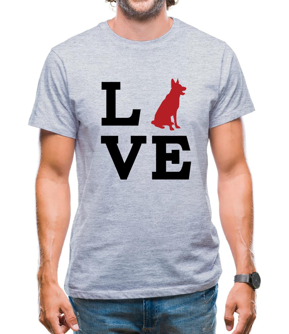 Love German Shepherd Dog Silhouette Mens T-Shirt Love German Shepherd Dog Silhouette Mens T-Shirt