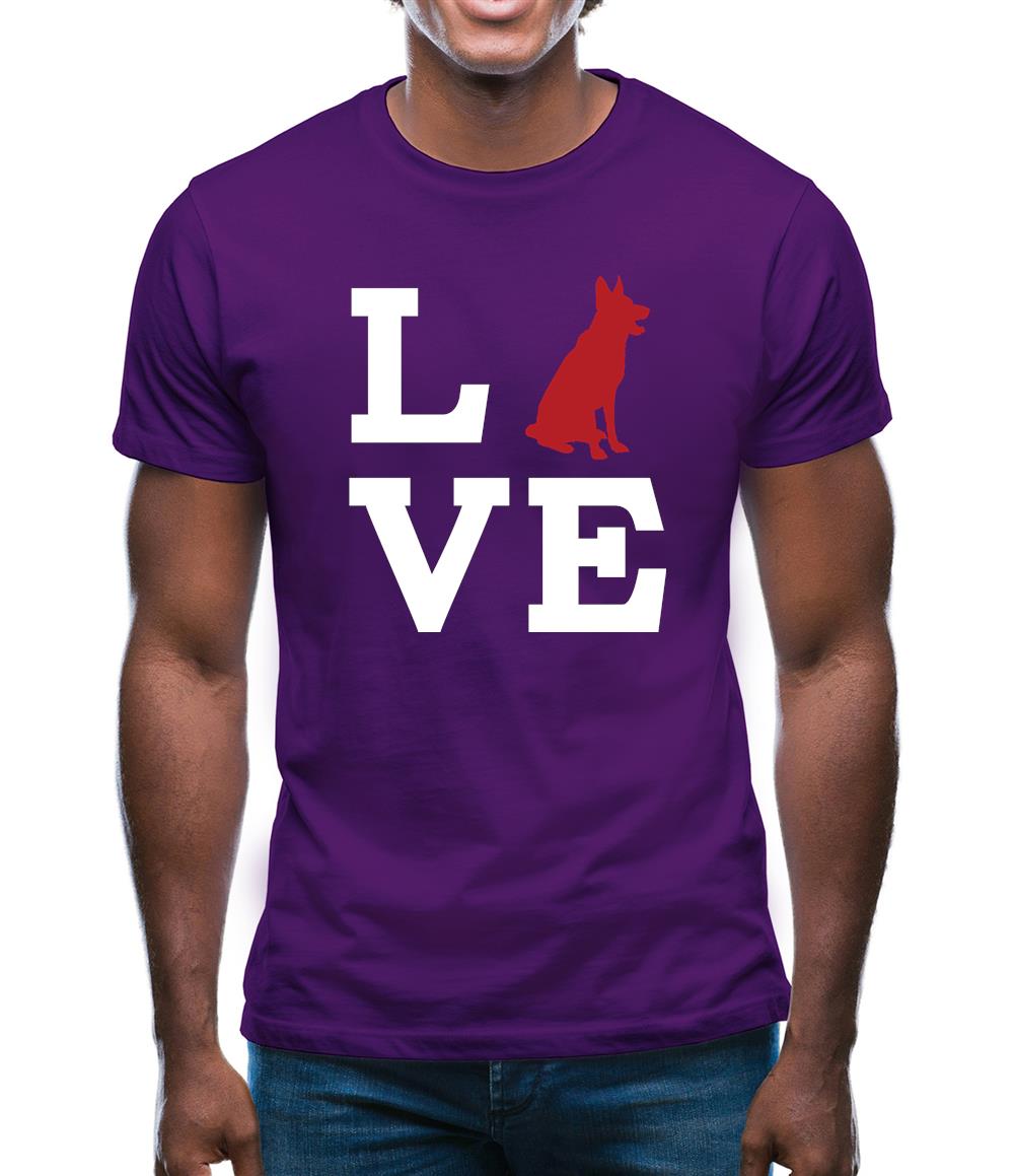 Love German Shepherd Dog Silhouette Mens T-Shirt Love German Shepherd Dog Silhouette Mens T-Shirt