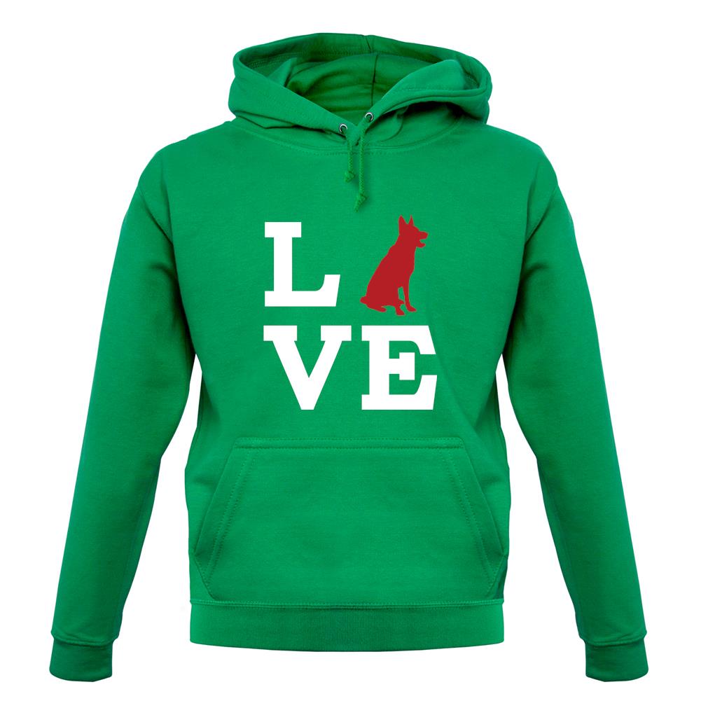 Love German Shepherd Dog Silhouette unisex hoodie Love German Shepherd Dog Silhouette unisex hoodie