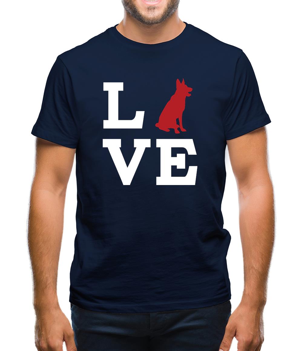 Love German Shepherd Dog Silhouette Mens T-Shirt Love German Shepherd Dog Silhouette Mens T-Shirt