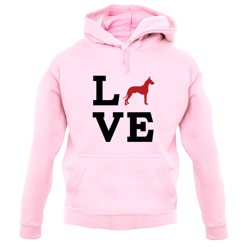 Love Great Dane Dog Silhouette unisex hoodie Love Great Dane Dog Silhouette unisex hoodie