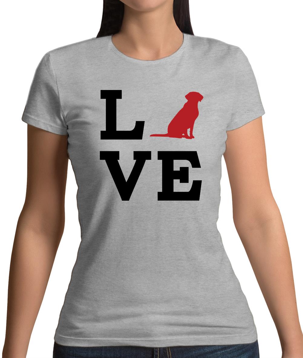Love Labrador Dog Silhouette Womens T-Shirt Love Labrador Dog Silhouette Womens T-Shirt