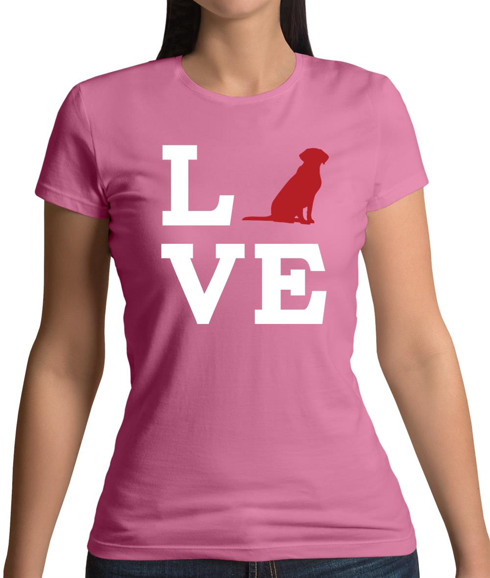 Love Labrador Dog Silhouette Womens T-Shirt Love Labrador Dog Silhouette Womens T-Shirt