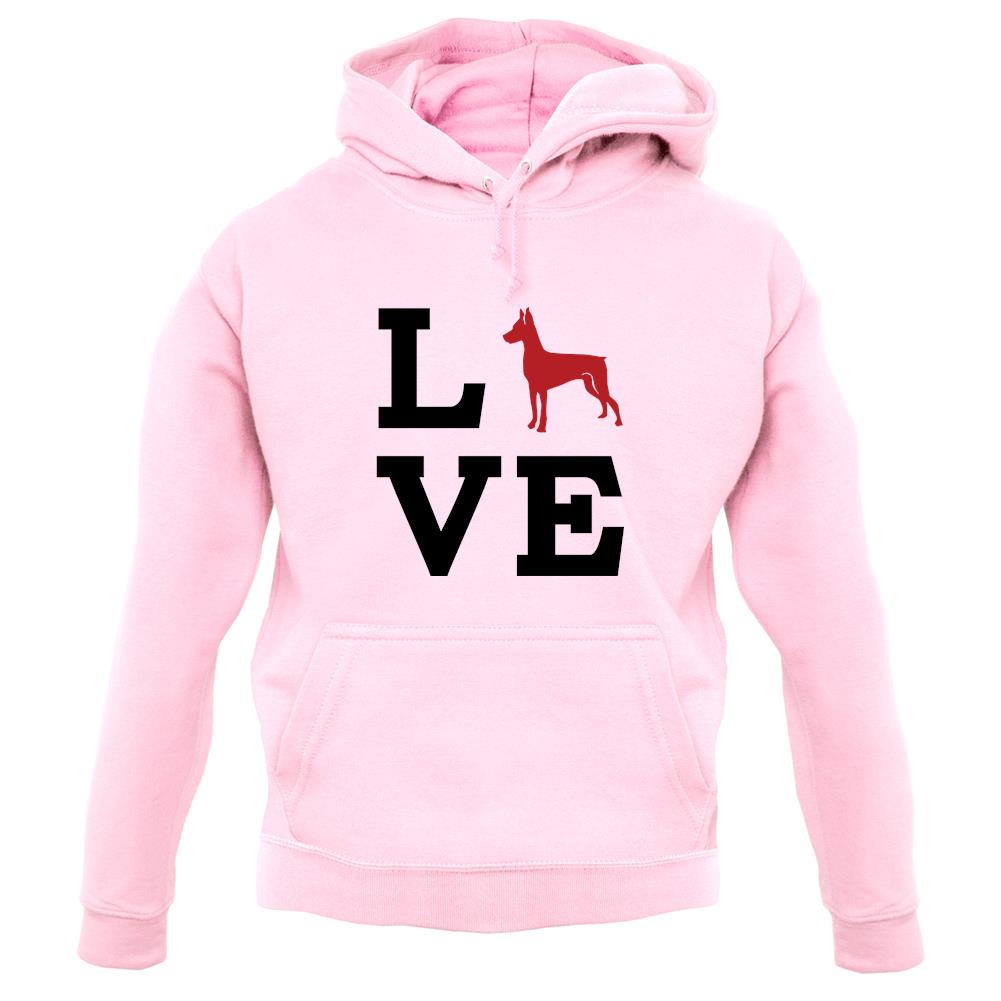 Love Min Pin Dog Silhouette unisex hoodie Love Min Pin Dog Silhouette unisex hoodie