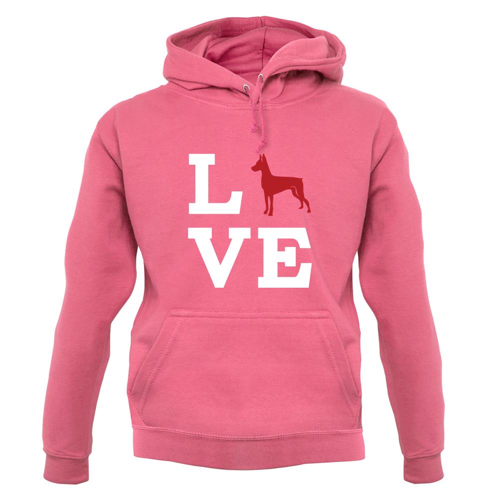 Love Min Pin Dog Silhouette unisex hoodie Love Min Pin Dog Silhouette unisex hoodie