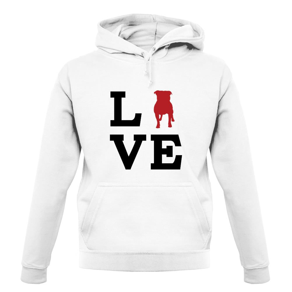 Love Staffordshire Bull Terrier Dog Silhouette unisex hoodie Love Staffordshire Bull Terrier Dog Silhouette unisex hoodie